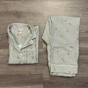 Gingerbread Matching Pajama Shirt and Pants Set Size Women's Small or Youth XL